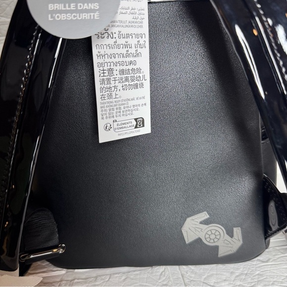 Disney Parks Loungefly Star Wars Black Darth Vader Mini Backpack Glow In TheDark main image 6